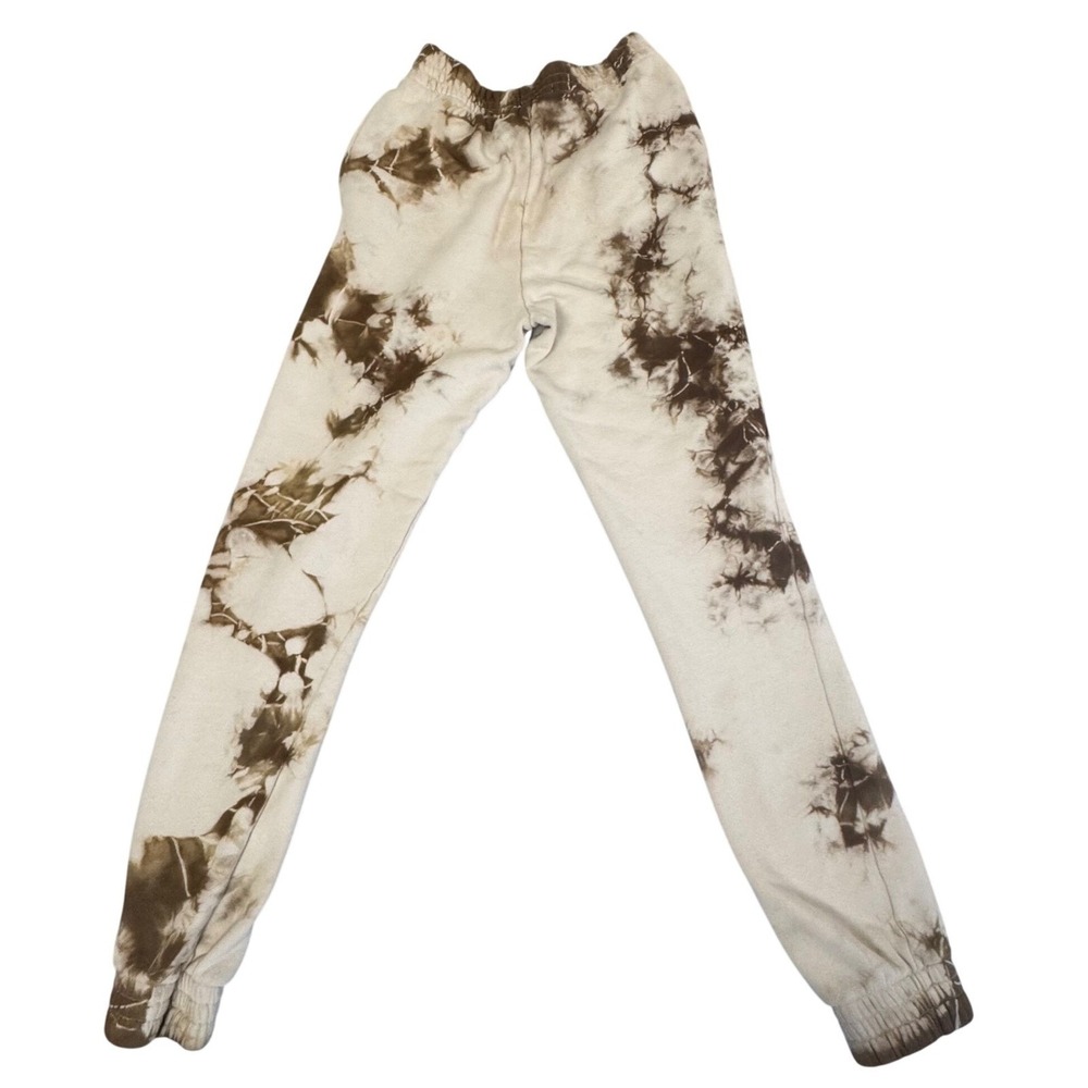 Frankies‎ Bikinis Sweatsuit Set Sz S Tie Dye Cropped Hoodie Joggers Tan Brown - Picture 5 of 16